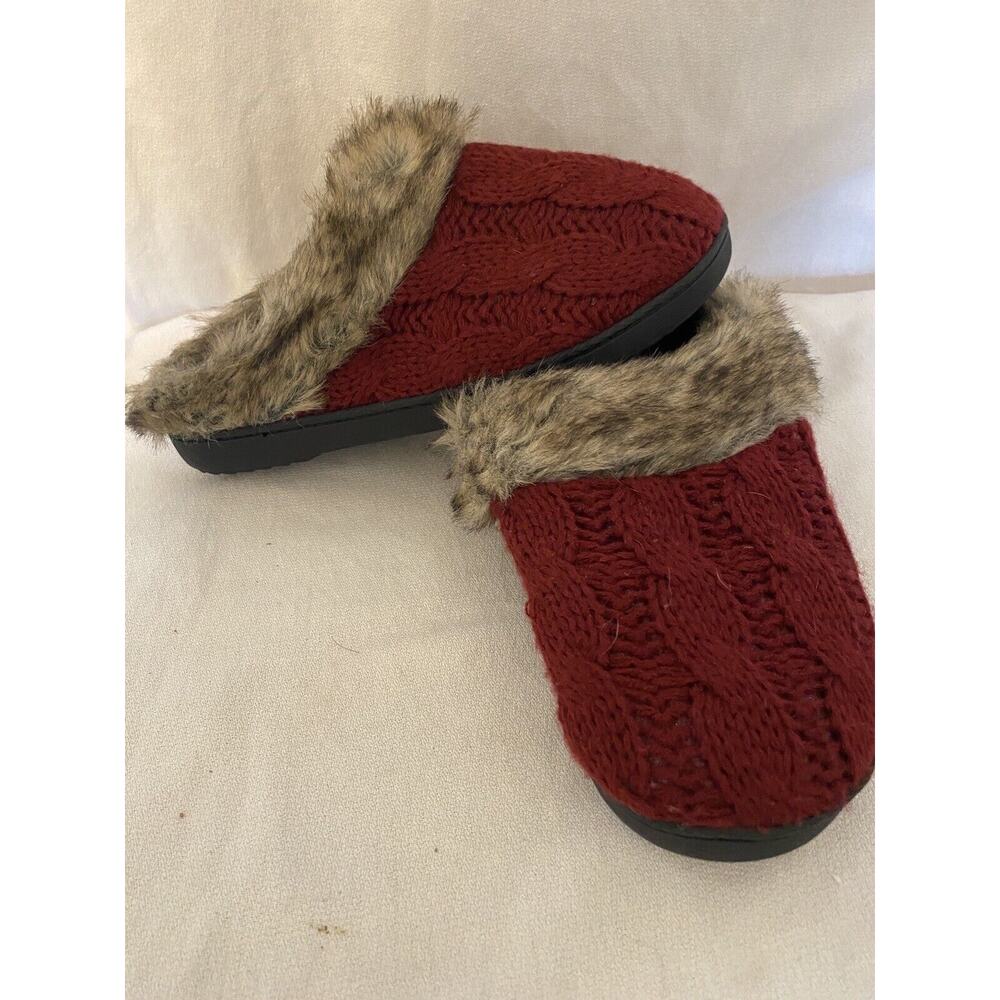 Slippers Ultradeas Womens Size Medium Memory Foam Slip On Sweater Knit Burgundy